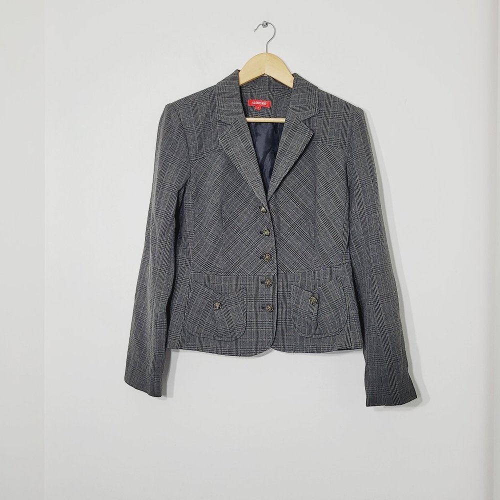 Le Grenier Petite Vintage Blazer Jacket  Gary Button Pockets Businesses Causal